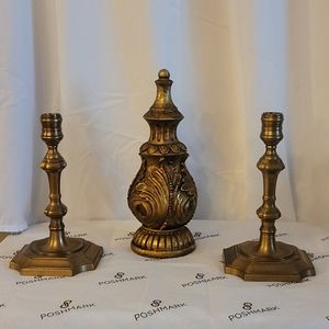 Elegant Brushed Brass Candle Stick